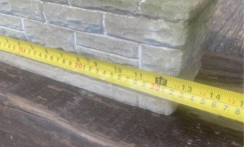 Pair CONCRETE POTS Rustic Vintage  32 x 10cm Rectangular Brick Planter Troughs