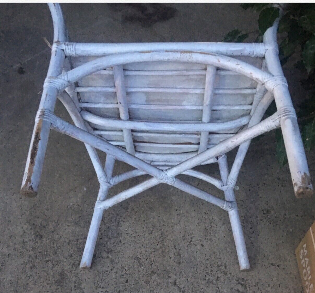 Cane Armchair Rustic White Bamboo  One Seater Woven Rattan Coastal Resort Patio