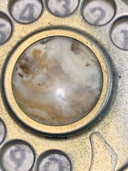 Vintage Rotary Telephone TELCER Italy Onyx Marble & 18k Gold Hardware Plug Desk