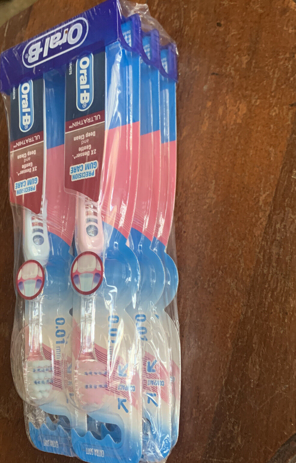 6 Pack ORAL B Toothbrush Ultra Thin Sensitive 3x Lt Blue 3x Lt Pink Sealed NEW