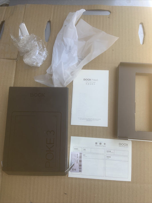 EMPTY BOX ONYX BOOX Poke3 Original Replacement + Manual &Warranty Card NO Reader