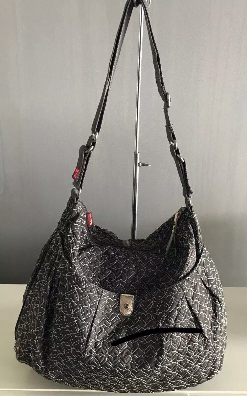 BABYMEL Nappy Bag Quilted Pewter Colour No Change Mat