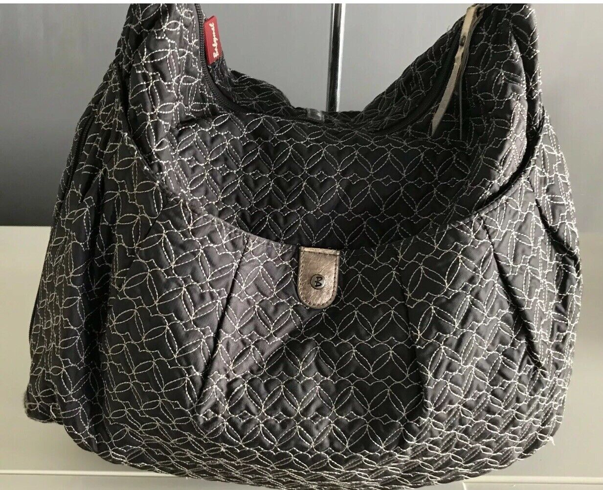 BABYMEL Nappy Bag Quilted Pewter Colour No Change Mat