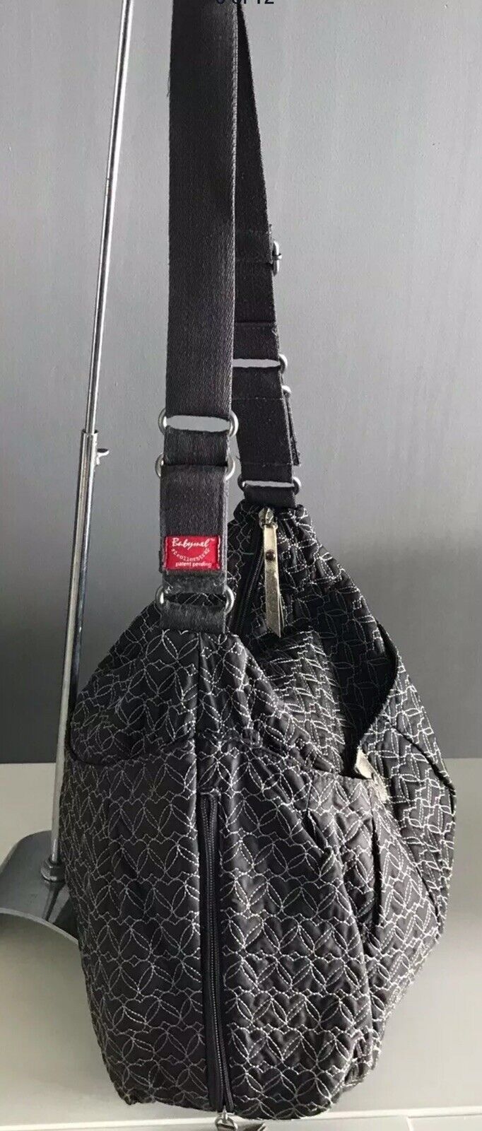 BABYMEL Nappy Bag Quilted Pewter Colour No Change Mat