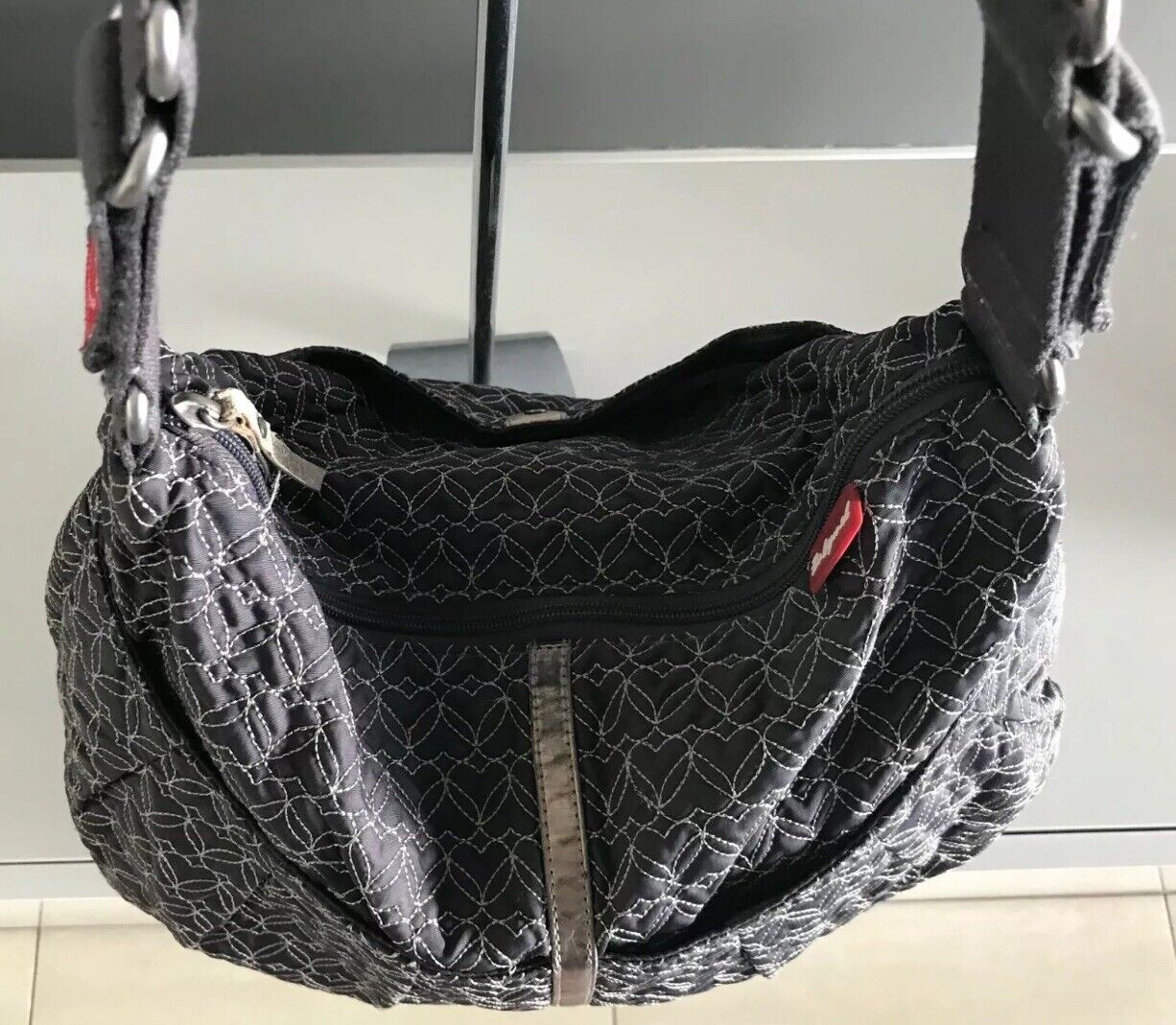 BABYMEL Nappy Bag Quilted Pewter Colour No Change Mat