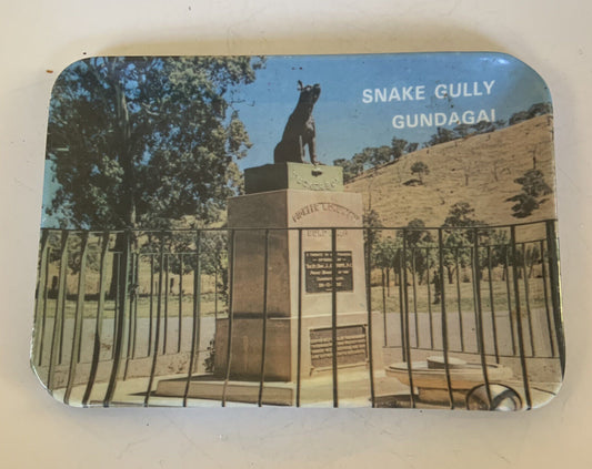 Vintage Dish 1980’s SNAKE GULLY GUNDAGAI Souvenir Printed Rectangular Hold All