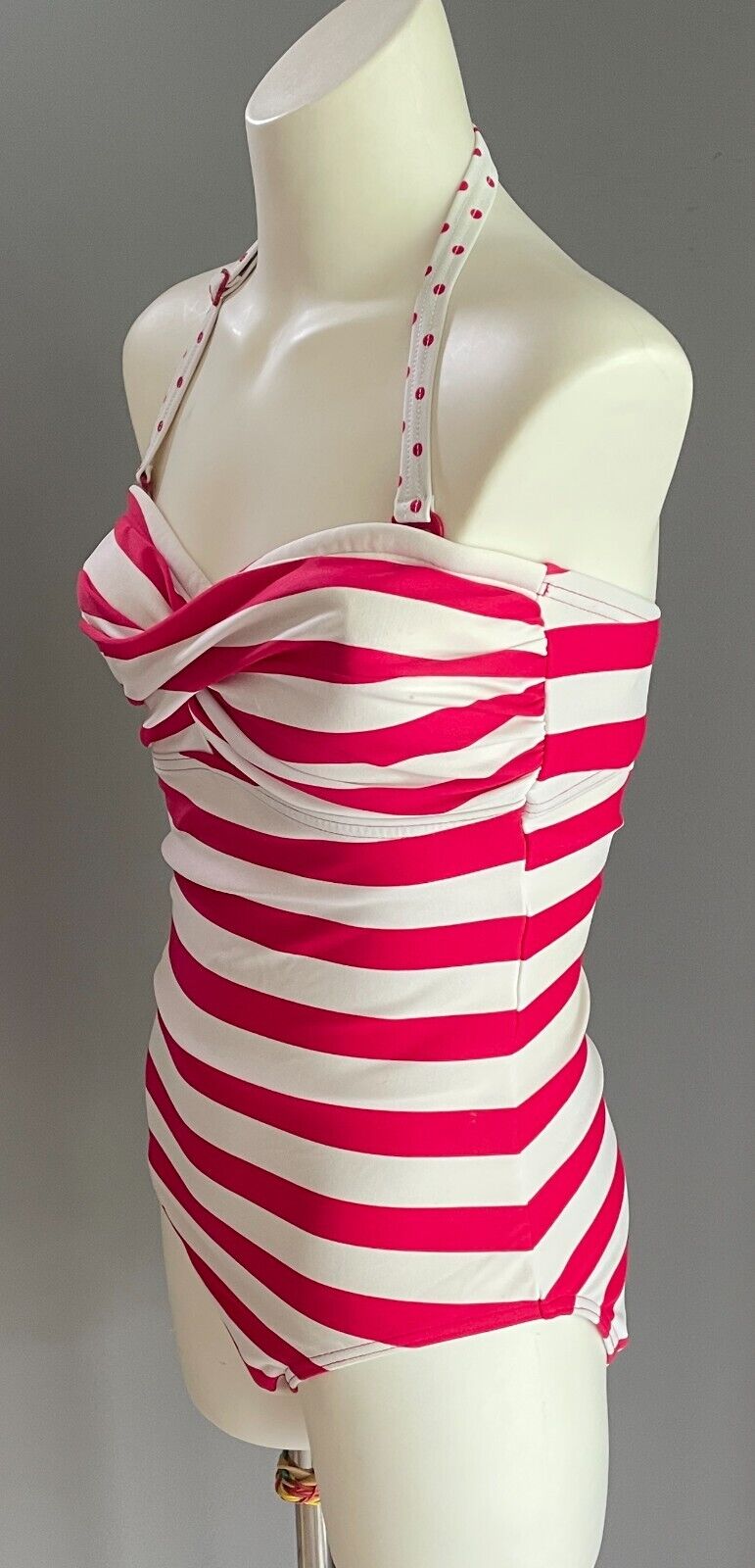 TARGET Bathers Red White Stripe One Piece Swimsuit Ladies Size 8 1940's look NEW