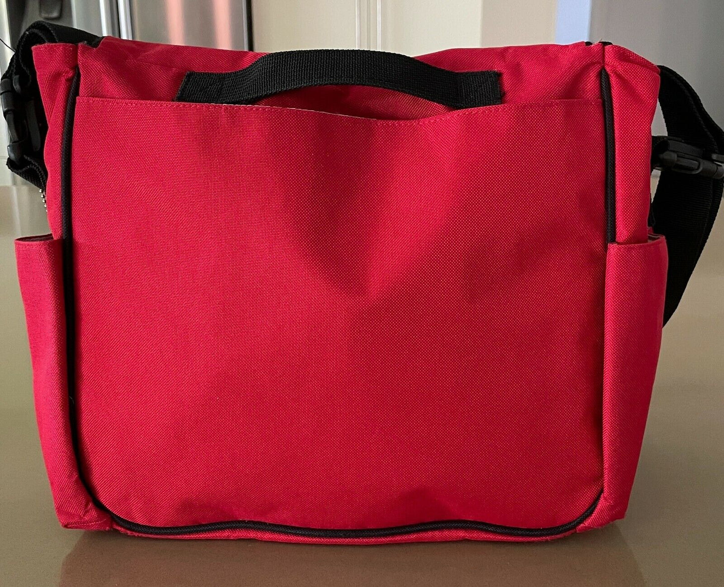 SKIP HOP "Dash" Nappy Bag Red & Black Baby Diaper - Can be Attached to Stroller