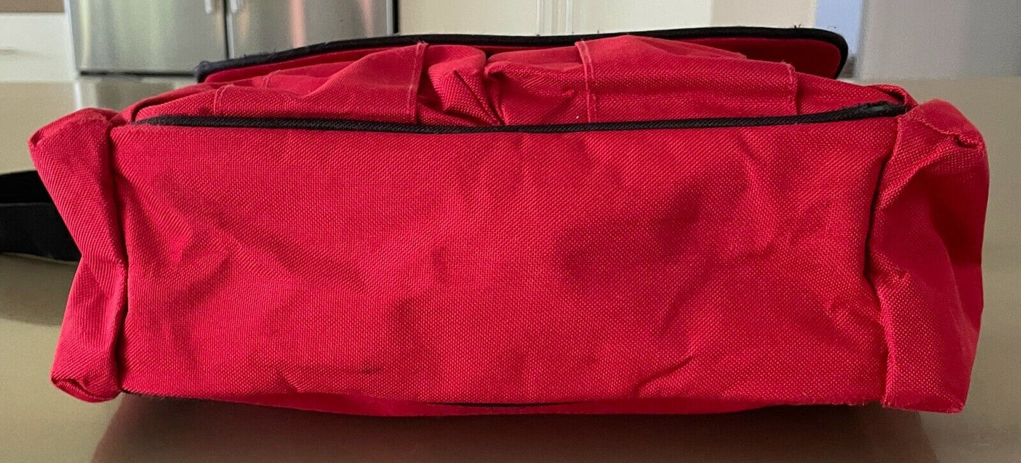 SKIP HOP "Dash" Nappy Bag Red & Black Baby Diaper - Can be Attached to Stroller