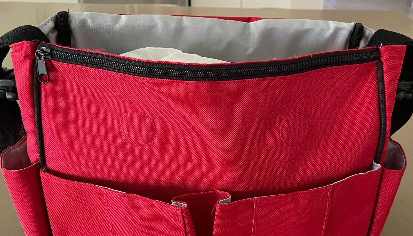 SKIP HOP "Dash" Nappy Bag Red & Black Baby Diaper - Can be Attached to Stroller