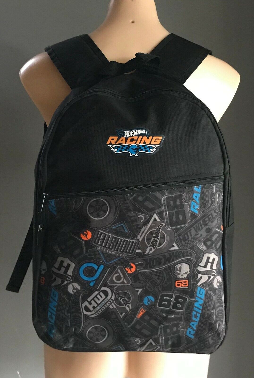 BackPack HOT WHEELS RACING Black Adjustable School ShouLder Bag Toy Storage
