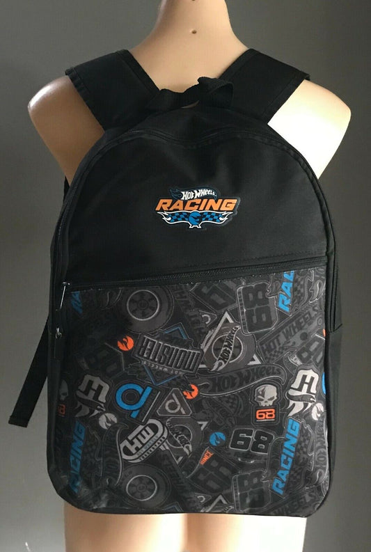 BackPack HOT WHEELS RACING Black Adjustable School ShouLder Bag Toy Storage