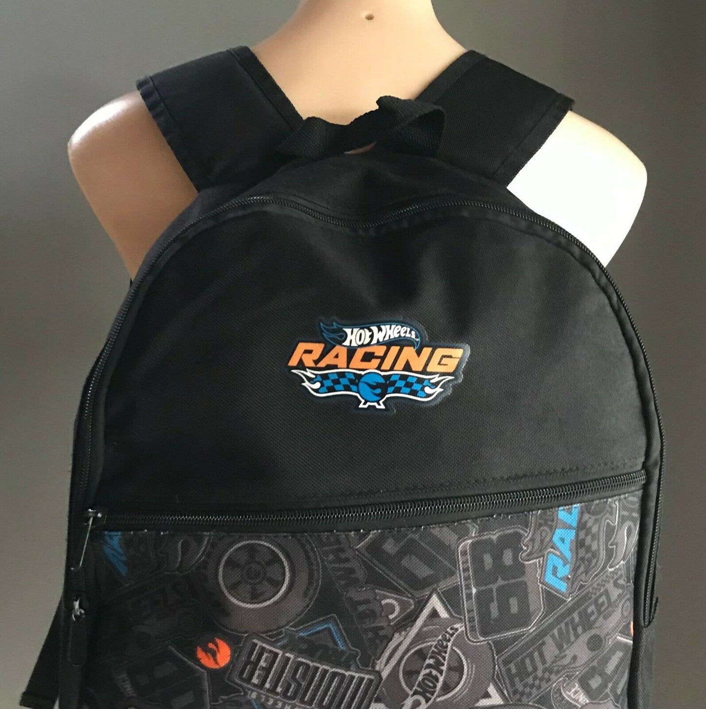BackPack HOT WHEELS RACING Black Adjustable School ShouLder Bag Toy Storage