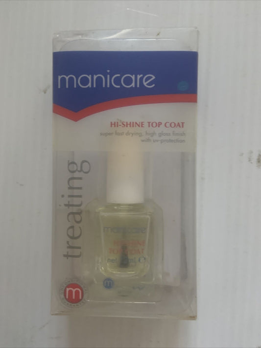 MANICARE HI SHINE Top Coat Nail Polish Fast Drying Gloss UV Made in France NEW