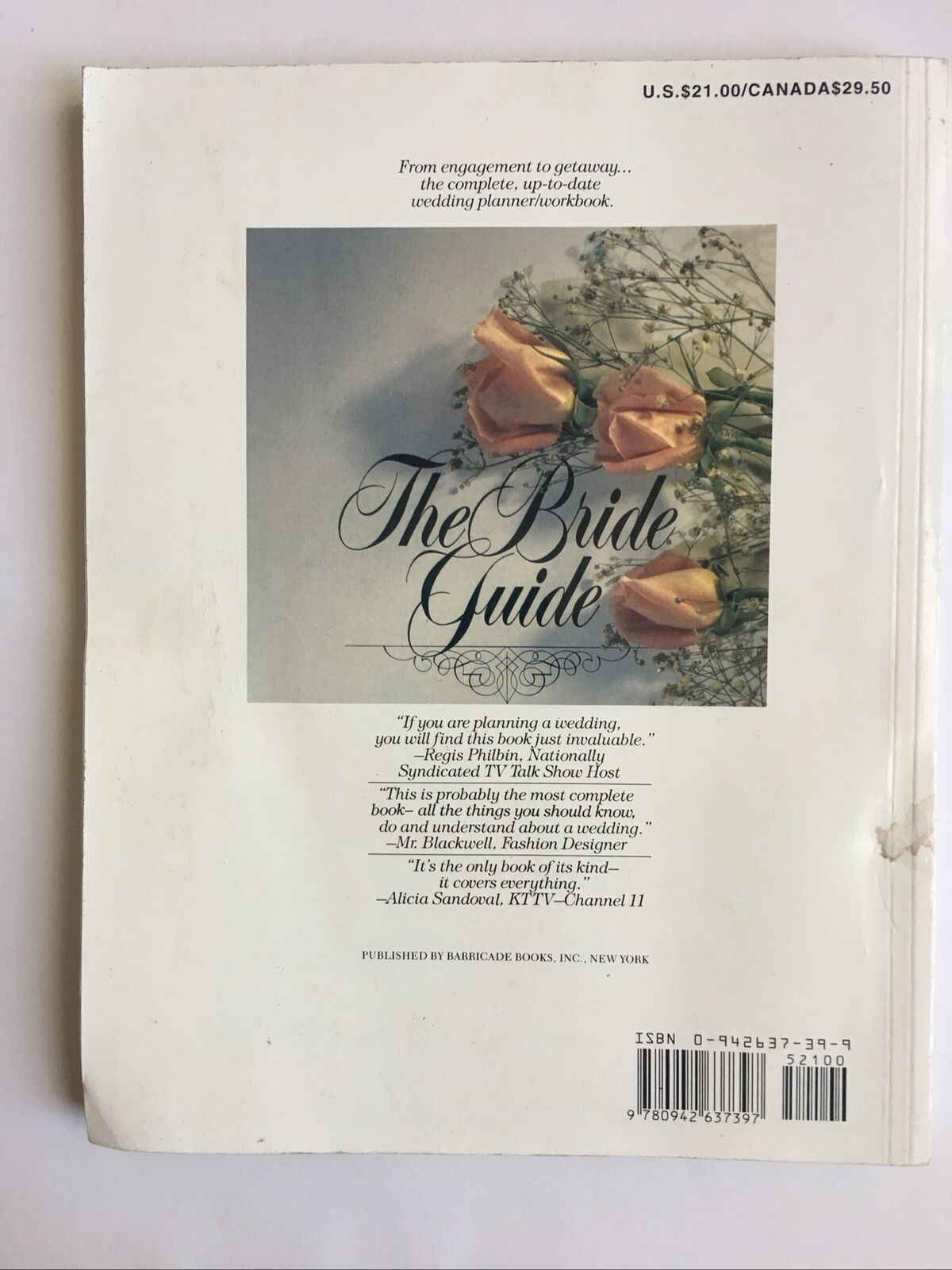 THE BRIDE GUIDE The Perfect Wedding Planner ISBN 9780942637397 GRIFFIN SCHWARZ