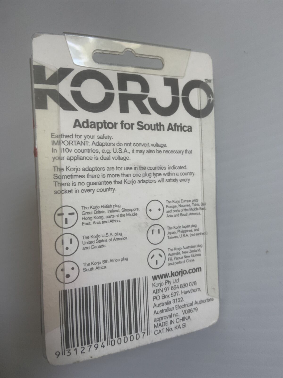 KORJO Power Point Adaptor International Overseas South Africa in Pack India NEW