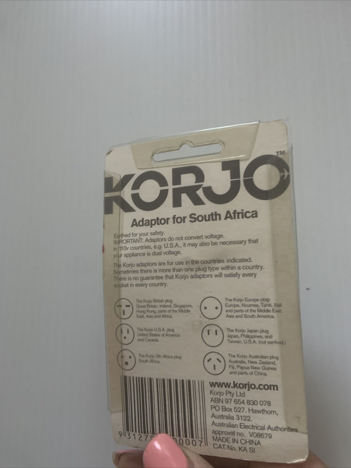 KORJO Power Point Adaptor International Overseas South Africa in Pack India NEW