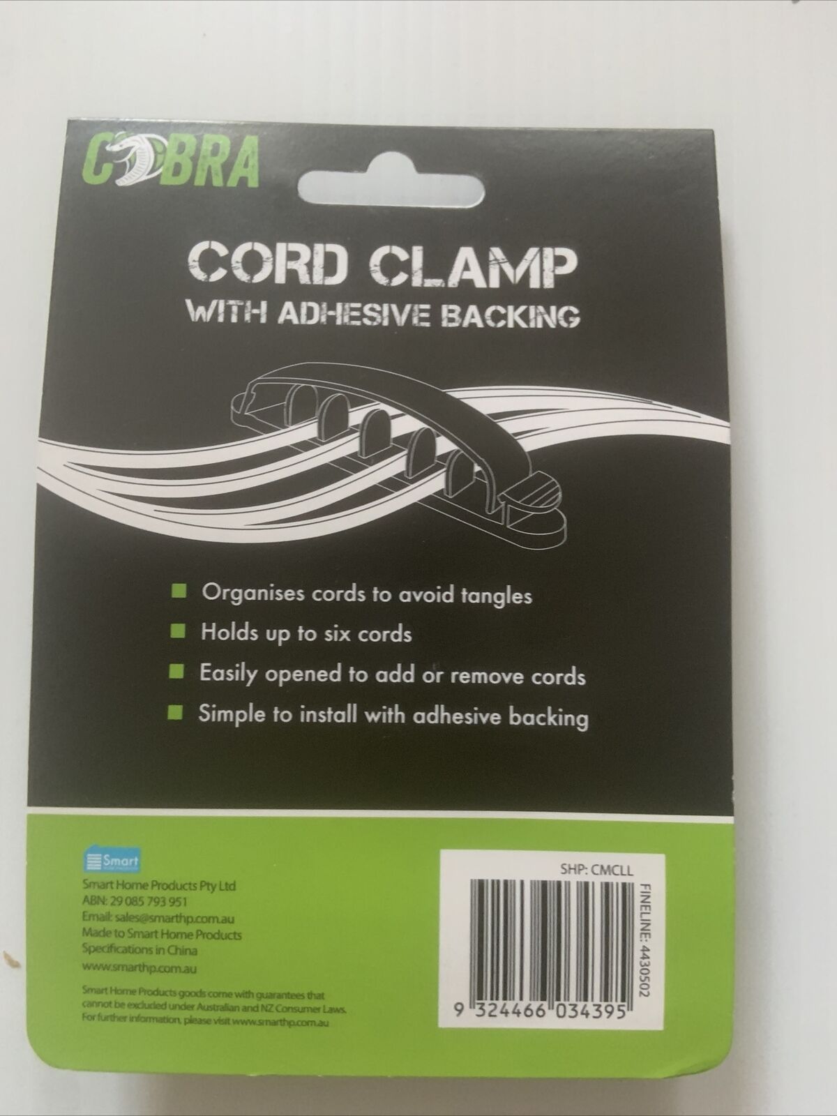 3 Pack COBRA Large CORD CLAMP Holds Up To Six Cords Electrical Adhesive Back