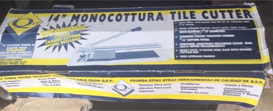 TILE CUTTER QEP 14” MONOCOTTURA TITANIUM COATED CARBIDE CUTTING WHEEL Tools