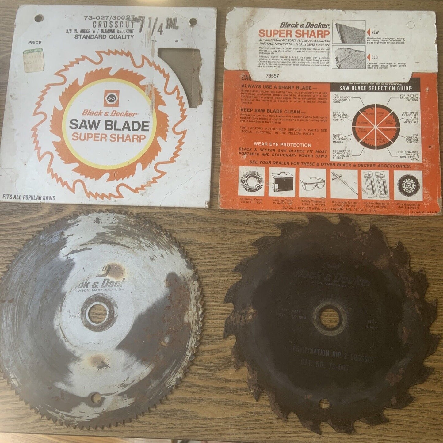 Vintage BLACK & DECKER Saw Blade 2 X 7 1/4” Crosscut 5/8” Arbor Hole 73-027 Rust