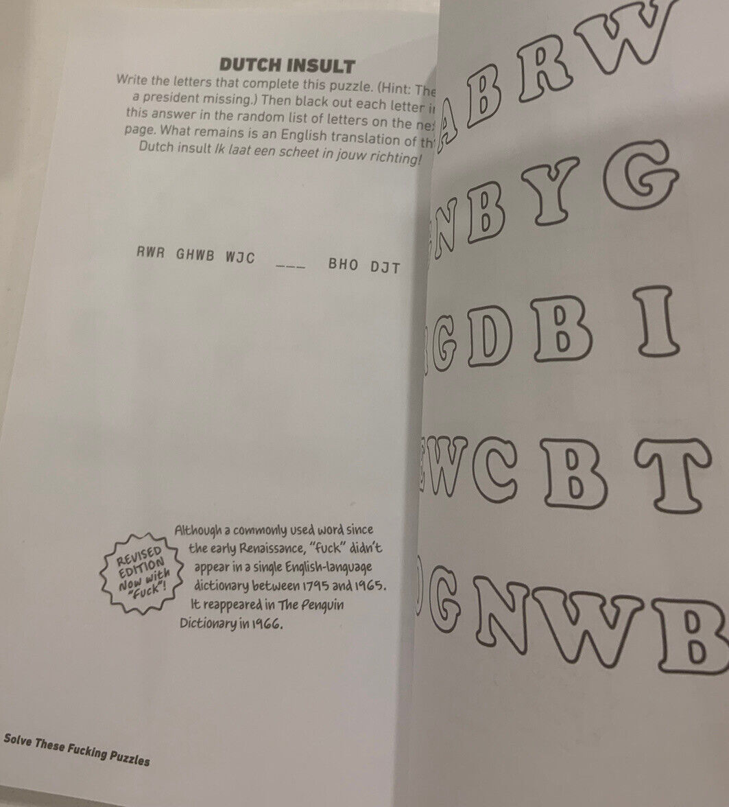 PB Book SOLVE THESE F*CKING PUZZLES Delight Your Salty Gutter Brain Val Garrity