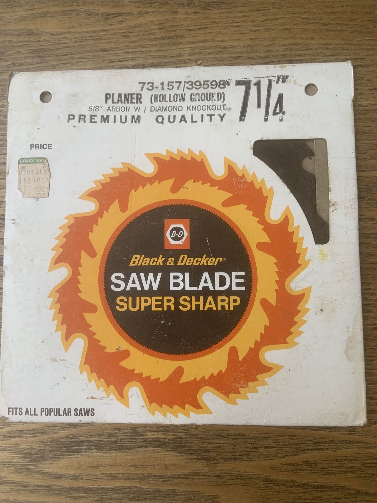 Vintage Black & Decker SAW BLADE 7 1/4” Plywood 5/8 “Arbor Hole 73-157 NOS Rust