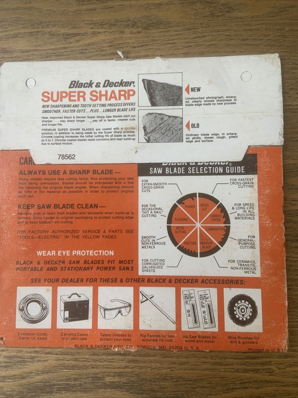 Vintage Black & Decker SAW BLADE 7 1/4” Plywood 5/8 “Arbor Hole 73-157 NOS Rust