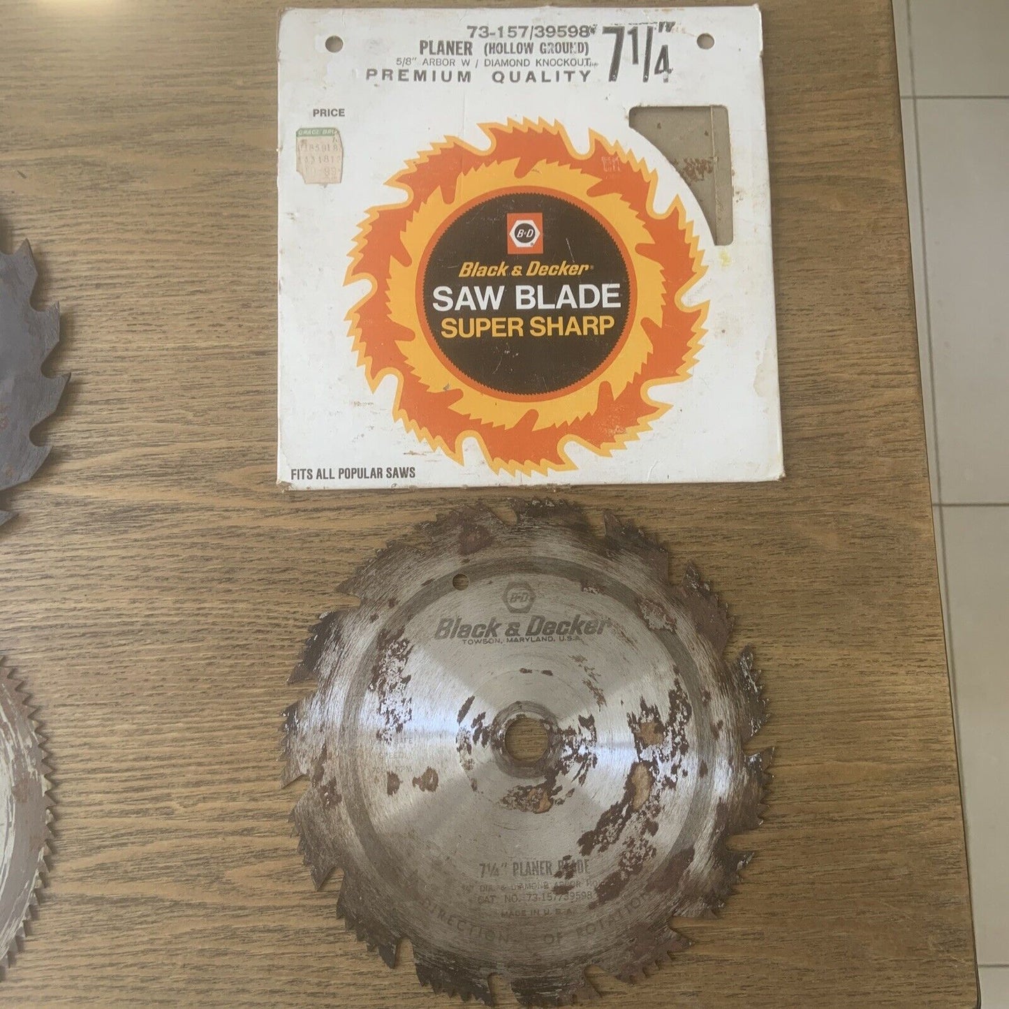 Vintage Black & Decker SAW BLADE 7 1/4” Plywood 5/8 “Arbor Hole 73-157 NOS Rust