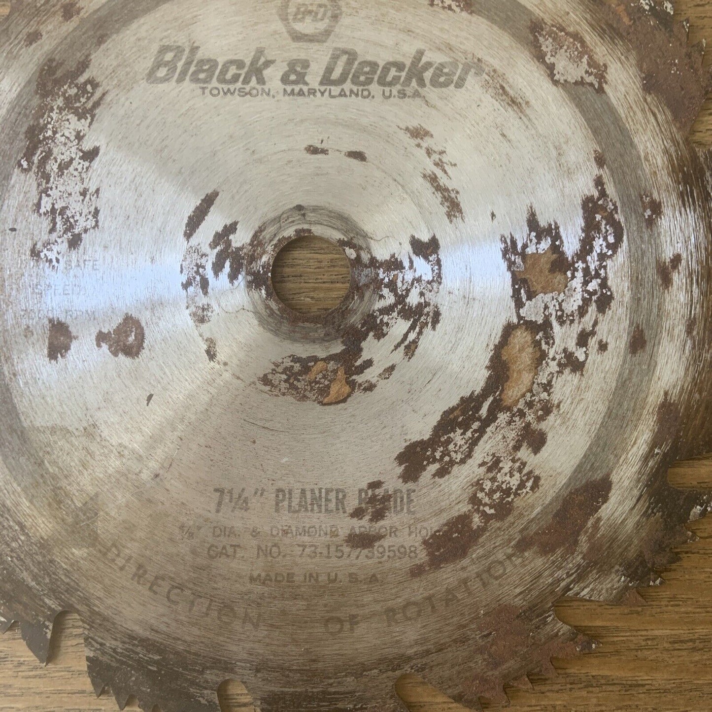 Vintage Black & Decker SAW BLADE 7 1/4” Plywood 5/8 “Arbor Hole 73-157 NOS Rust