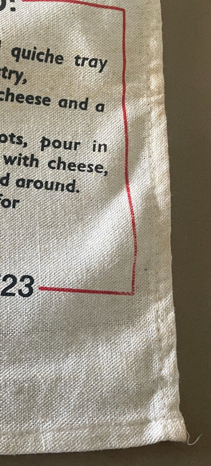Vintage Tea Towel OUTBACK Ballooning Alice Springs NT + Quiche Recipe Aussie