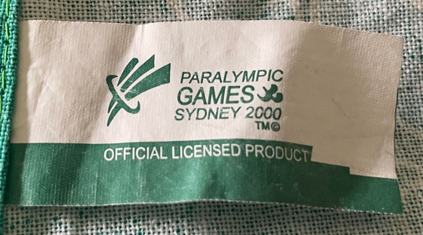 Vintage Tea Towel PARALYMPIC GAMES Sydney 2000 Lizzy Lizard Mascot Souvenir