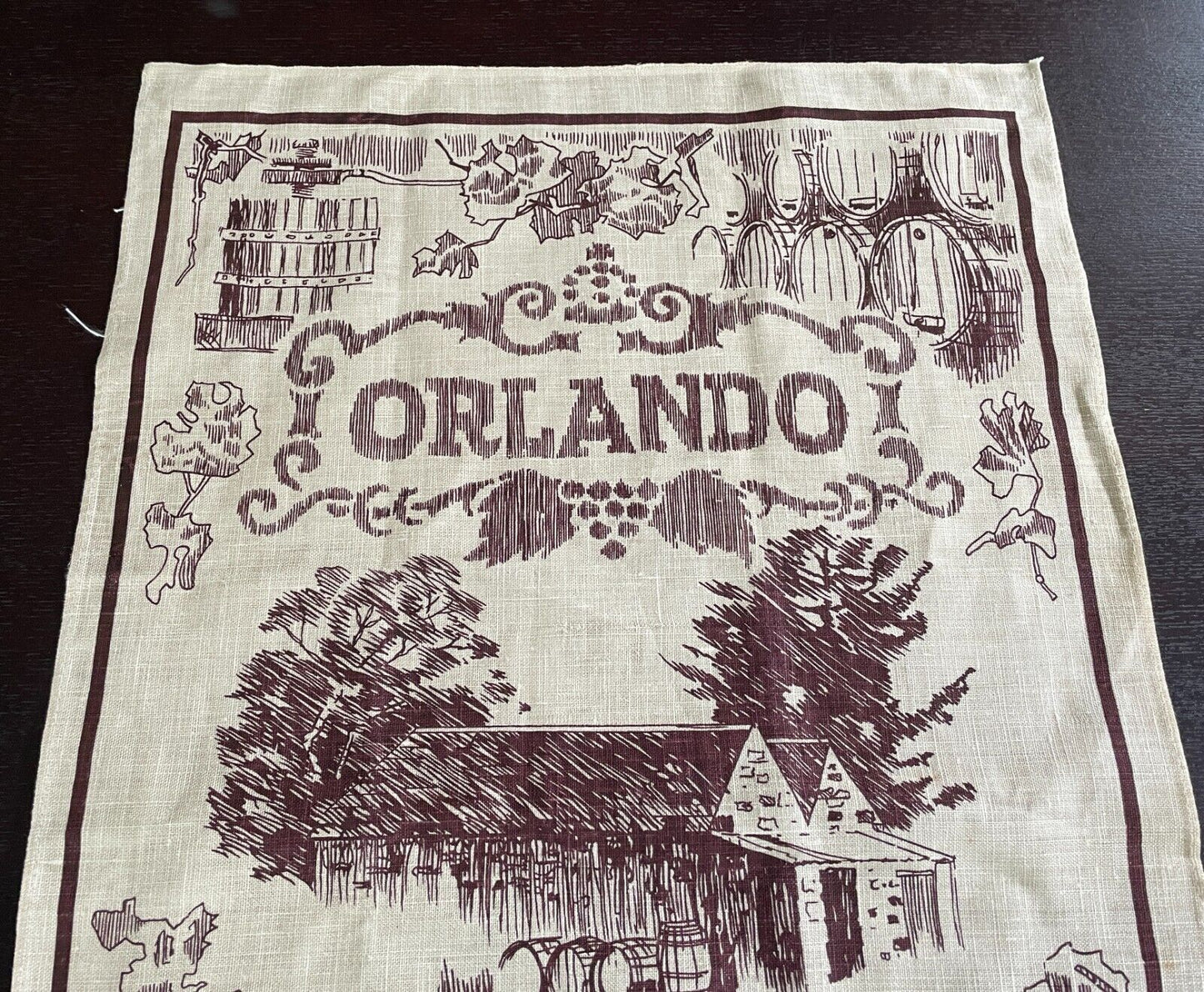 Vintage Tea Towel Orlando First Wine Cellar 1847 in Barossa Valley Souvenir NEW