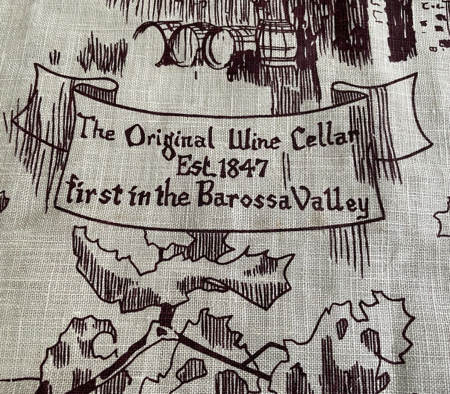 Vintage Tea Towel Orlando First Wine Cellar 1847 in Barossa Valley Souvenir NEW