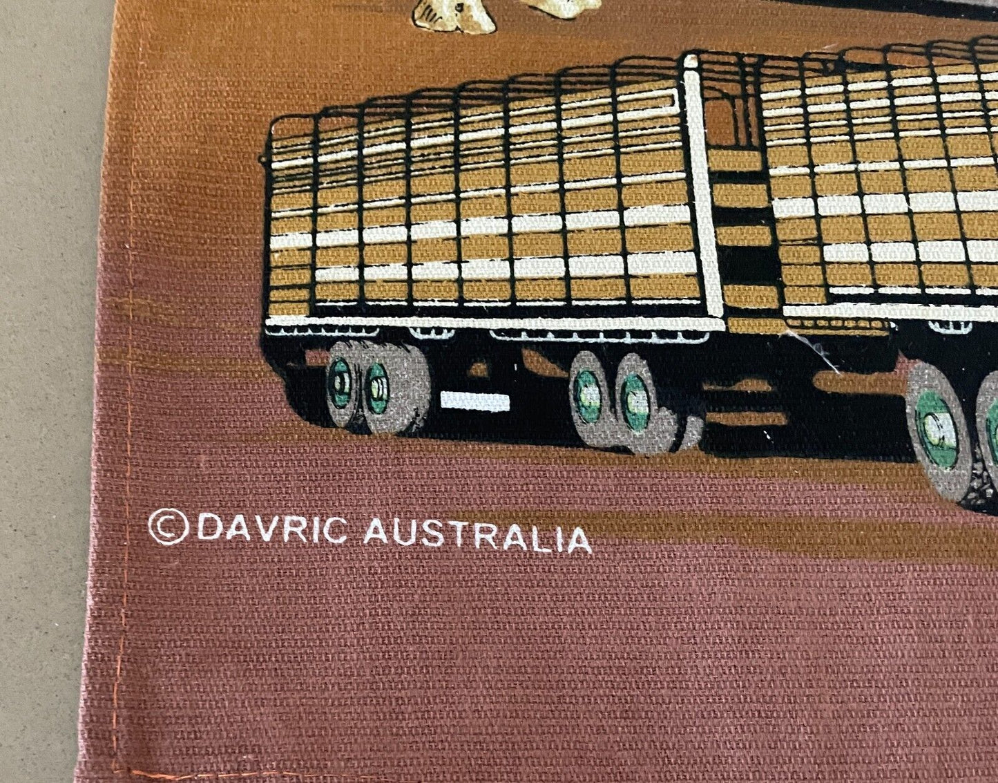 Vintage TEA TOWEL National Transport Hall Of Fame Alice Springs NT Souvenir NEW
