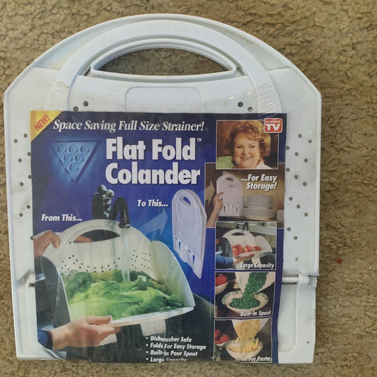 COLANDER Flat Folding Collapsible Space Saving Full Size Strainer Kitchen NEW