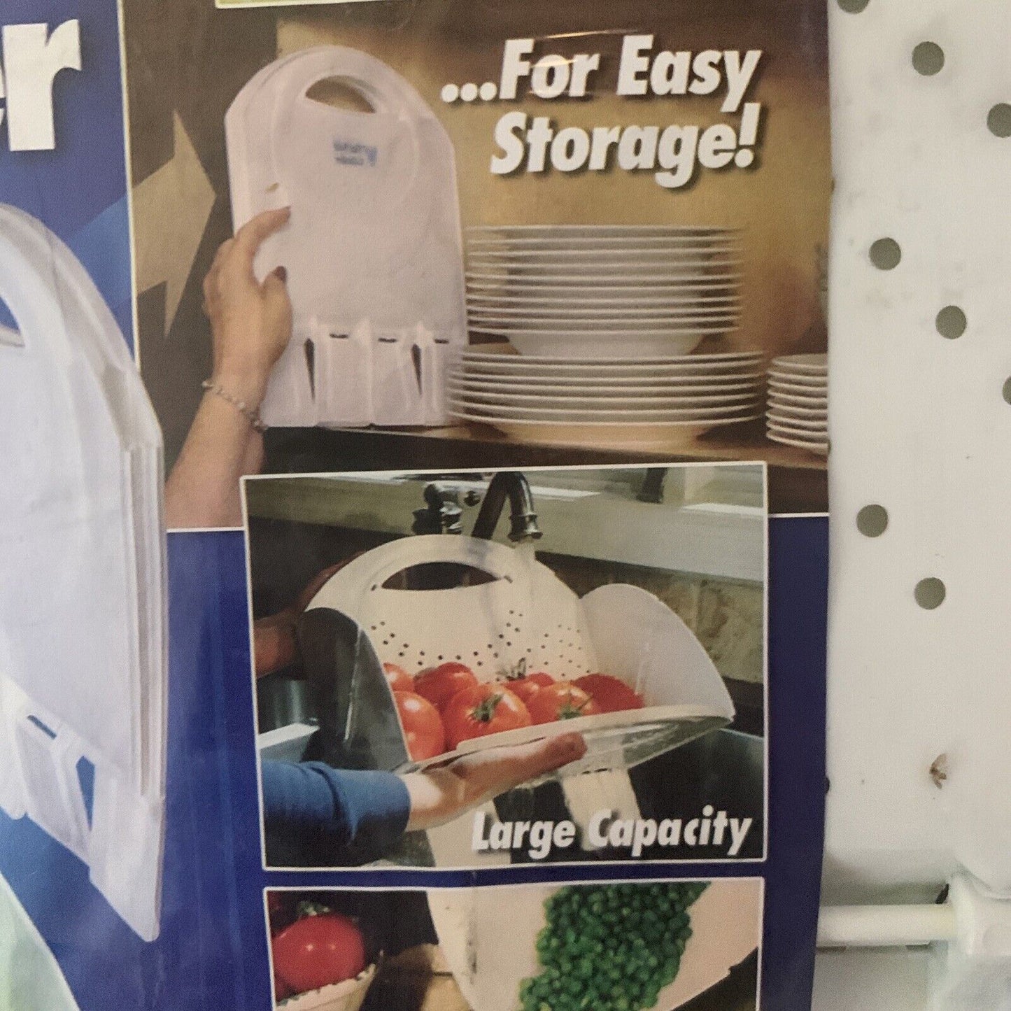 COLANDER Flat Folding Collapsible Space Saving Full Size Strainer Kitchen NEW