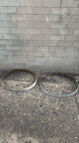2x WINE BARREL RINGS HOOPS Galvanised Steel BANDS fit for purpose upcycle rustic