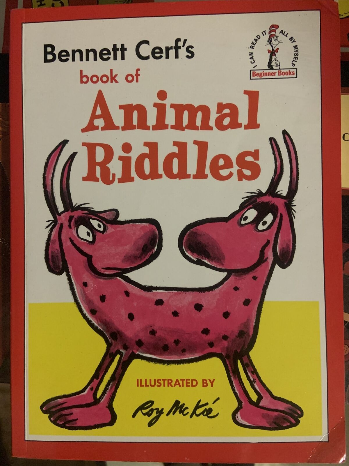 PB Book Dr Seuss Bennett Cerf's Book Of Animal Riddles 1965 Beginner Kids Vtg