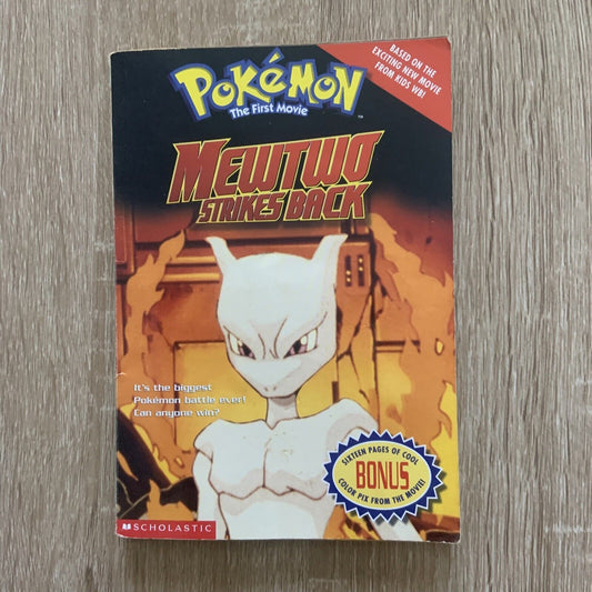 Pokemon PB Book MEWTWO STRIKES BACK The First Movie Kids Nintendo 1997 Anime