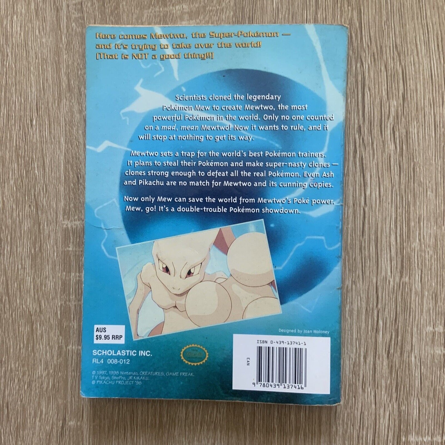 Pokemon PB Book MEWTWO STRIKES BACK The First Movie Kids Nintendo 1997 Anime