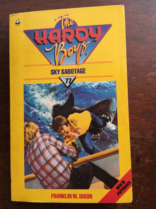 PB Book The Hardy Boys Mystery Stories #77 SKY SABOTAGE Franklin W Dixon 1983