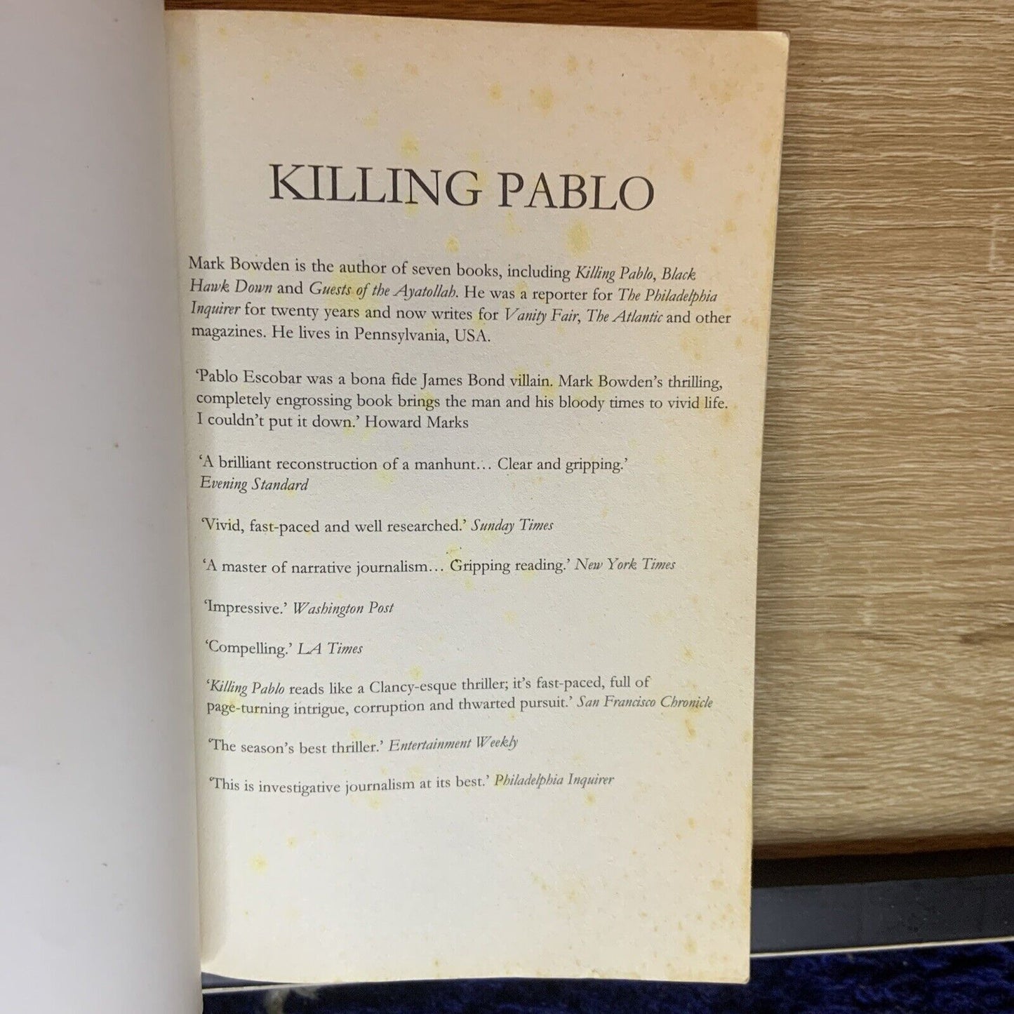 PB Book KILLING PABLO by Mark Bowden True Crime Story Behind Hit Series NARCOS
