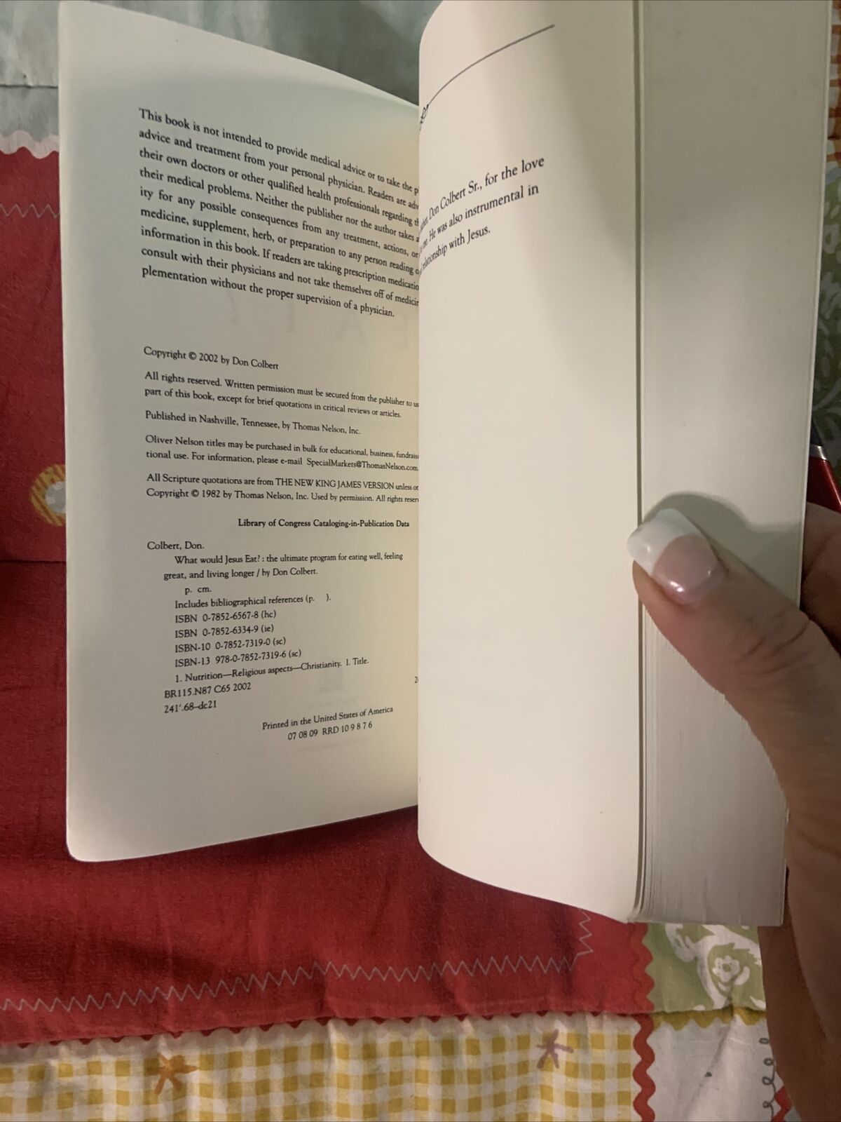 PB Book WHAT WOULD JESUS EAT? The Ultimate Program Eating Well Don Colbert