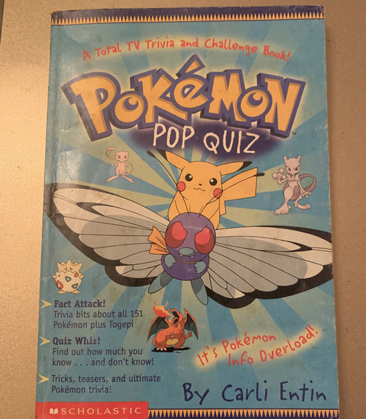 Pokemon Pop Quiz! A Total Trivia and Test Your Knowledge Book PB Pencil Answers