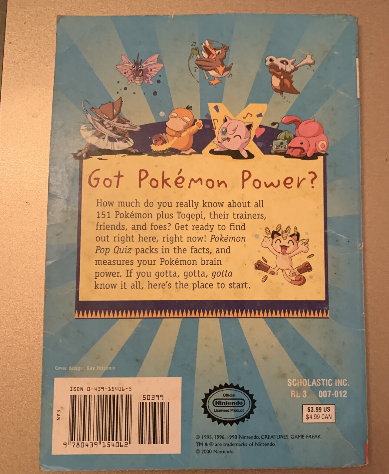 Pokemon Pop Quiz! A Total Trivia and Test Your Knowledge Book PB Pencil Answers