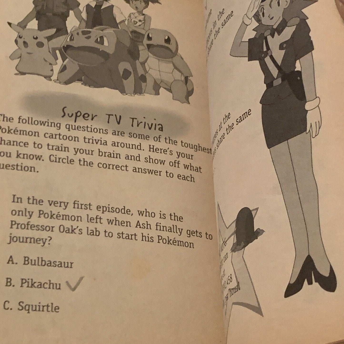 Pokemon Pop Quiz! A Total Trivia and Test Your Knowledge Book PB Pencil Answers