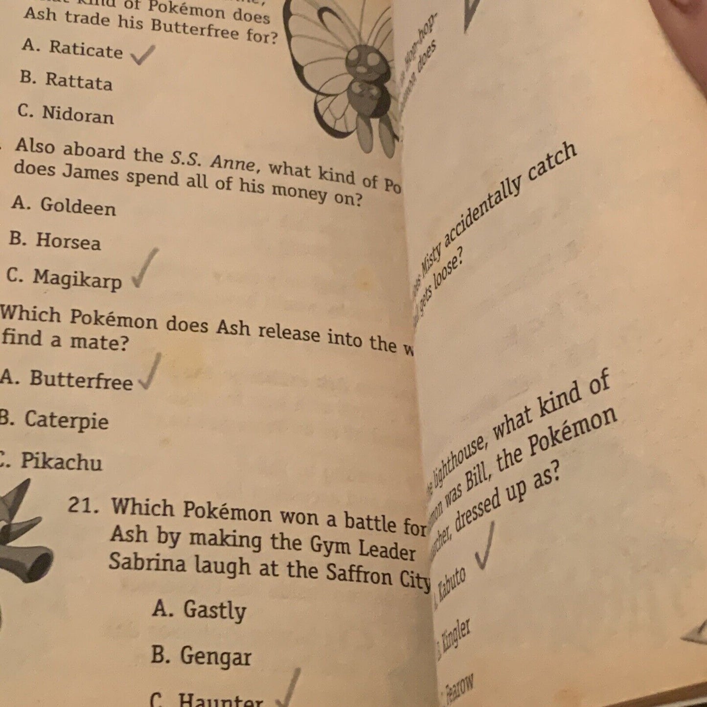 Pokemon Pop Quiz! A Total Trivia and Test Your Knowledge Book PB Pencil Answers