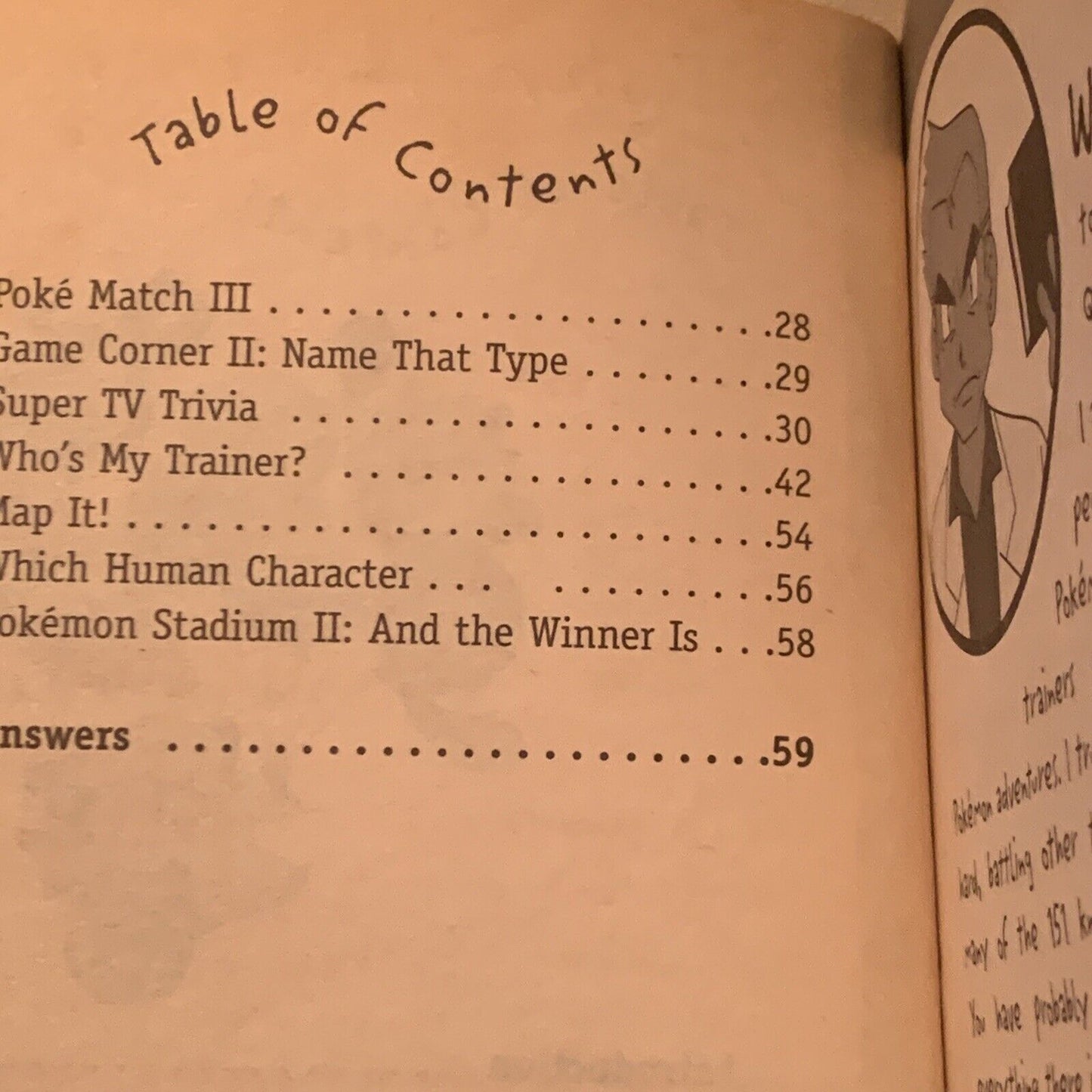 Pokemon Pop Quiz! A Total Trivia and Test Your Knowledge Book PB Pencil Answers