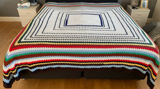 KB Throw Granny Crochet Knit Blanket Colourful Handmade Afghan Throw Bedspread