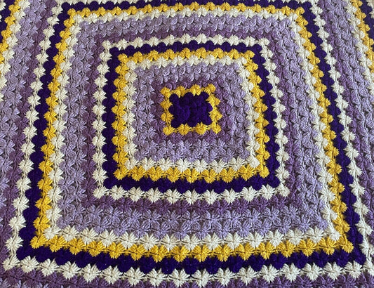 Granny Crochet Knit Blanket Colourful Handmade Afghan Throw 141 x 145cm Square
